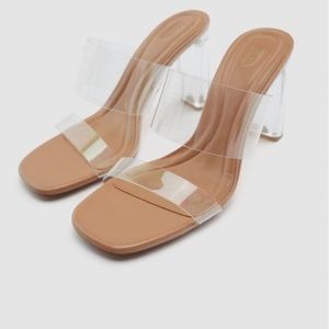 ZARA clear block heels